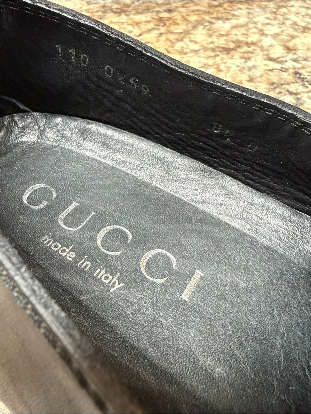 Gucci Driving Shoe Black Size 8.5 D 110 0259 Excellent Condition